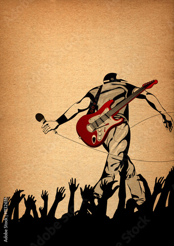 Illustration: rock star on the stage rock star on the stage