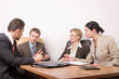 business meeting of 4 persons business meeting of 4 persons