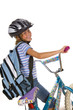 Photo: girl riding bike to school girl riding bike to school