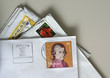 colorful vintage stamps on letters