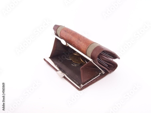 Photo: open wallet with coins open wallet with coins