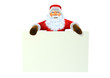 santa claus showing a big panel santa claus showing a big panel