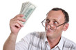 senior with money