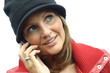 attraktive frau am telefon - telefonieren