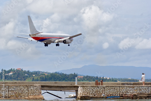 airplane preparing to land