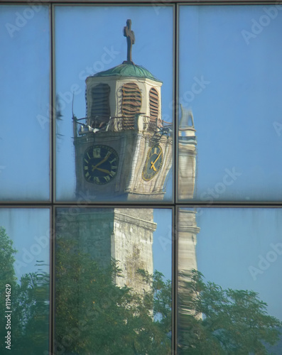 reflection of a church in bitola