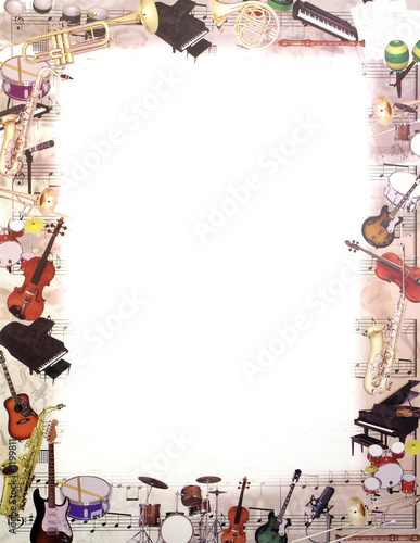 musical notes border. musical note pad