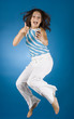 happy woman with cell phone
