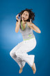 happy woman with cell phone