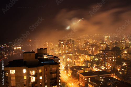 smokey foggy vancouver downtown
