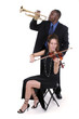 two musicians tuning up for a concert 2