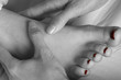massaging foot