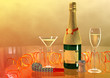 champagne bottle with glasses