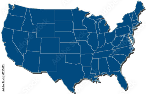 Illustration: usa map with state borders usa map with state borders