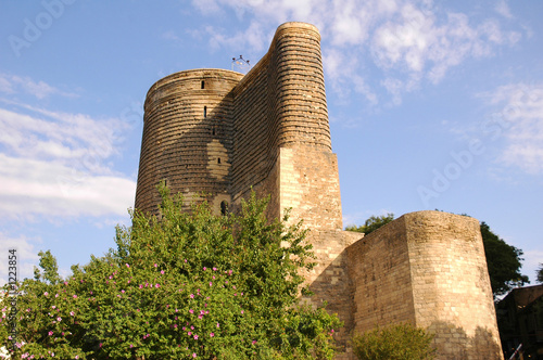old medieval tower in baku, azerbaijan