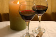 red wine by candlelight