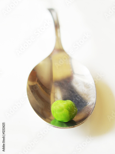 Photo: pea on the end of spoon pea on the end of spoon