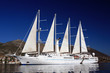 sailing cruiseship with the sails up sailing cruiseship with the sails up