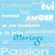 invitation au mariage en bleu
