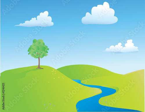 Illustration: springtime field springtime field