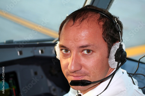 pilot in cockpit