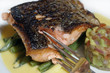 Photo: fish dinner macro and fork fish dinner macro and fork