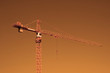 construction crane at sunset