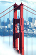 golden gate, transamerica and fog