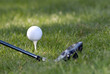 minge de golf şi club