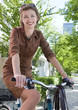 young woman on bike