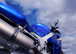 blue motorcycle