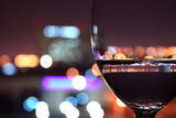 wine glass with blurred lights - Fine Art prints