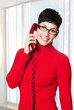 secretary in red