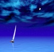 sailer in the night sea