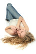 glamorous blond on floor