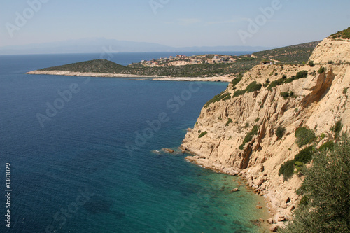 rugged coastline on the small island of thassos, greece rugged coastline on the small island of thassos, greece
