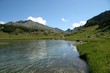 mountain lake with grass