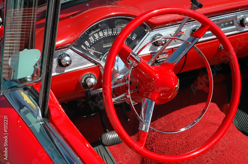 Photo: vintage car dash board and wheel vintage car dash board and wheel