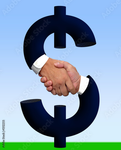handshake with money sign