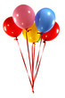 five multi-colored balloons