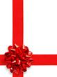 red gift ribbon over white red gift ribbon over white