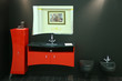 black red toilet