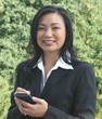 business woman using pda