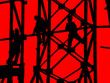 construction site, silhouettes