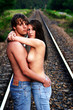 couple on railroad couple on railroad