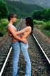 couple on railroad couple on railroad