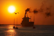 sunset in the harbor