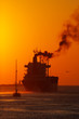 sunset in the harbor