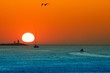 sunset in the harbor