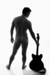 young naked man with guitar young naked man with guitar
